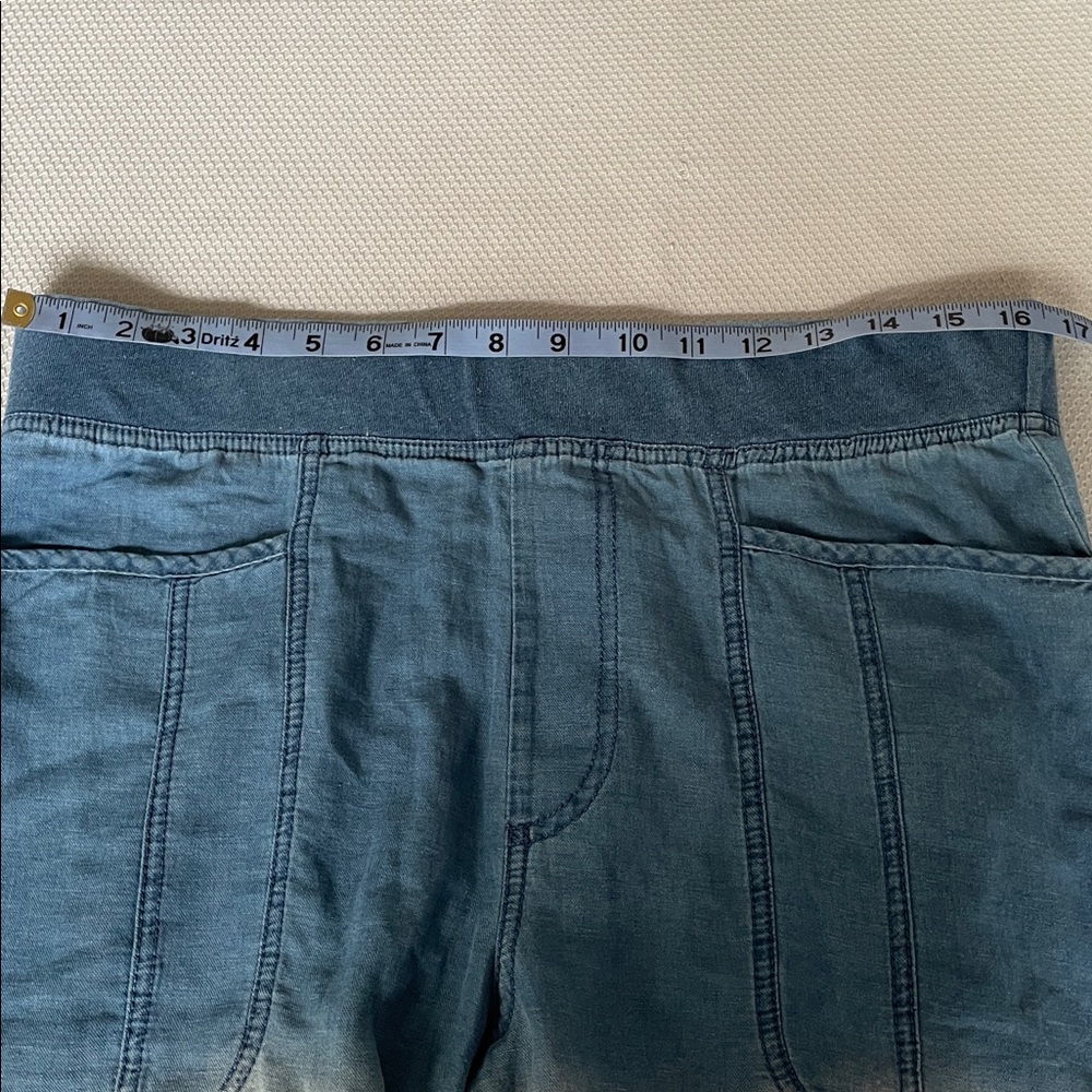 New XCVI Themia Twill Indigo Blue and White Ombre Bermuda Shorts Size Medium - Picture 7 of 11